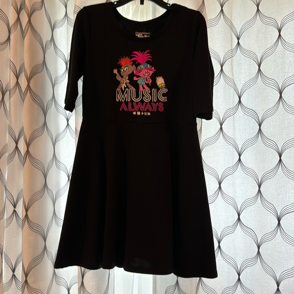 Girls Trolls black dress